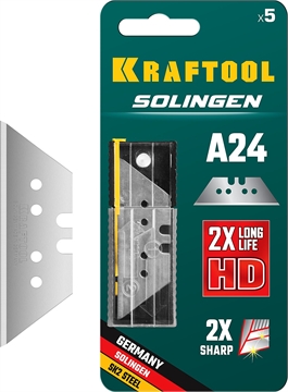KRAFTOOL  Solingen-А24, 5 шт, трапециевидные лезвия (09625-S5) 09625-S5_z02