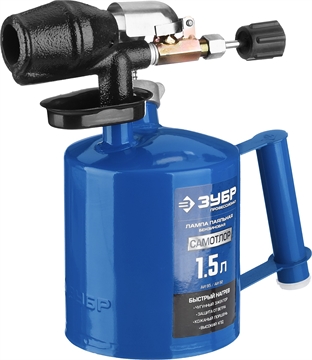 ЗУБР  САМОТЛОР СМ-15, 1.5 л, чугунный эжектор, паяльная лампа, Профессионал (40650-1.5) 40650-1.5_z02
