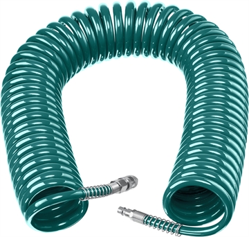 KRAFTOOL  20 м, 8 х 12 мм, 15 бар, воздушный спиральный шланг с фитингами рапид (06590-20) 06590-20