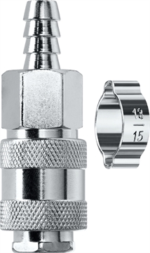 KRAFTOOL  штуцер ″елочка″, 10 мм - рапид муфта, с хомутом, переходник (06596-10) 06596-10