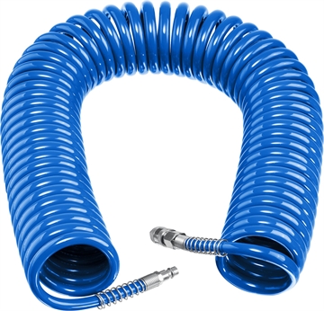 ЗУБР  20 м, 8 х 12 мм, 15 бар, воздушный спиральный шланг с фитингами рапид, Профессионал (6472-20) 6472-20
