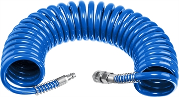 ЗУБР  10 м, 6 х 8 мм, 15 бар, воздушный спиральный шланг с фитингами рапид, Профессионал (6473-10) 6473-10