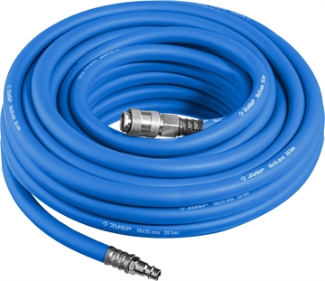ЗУБР  10 м, 10 х 15 мм, 20 бар, воздушный шланг с фитингами рапид, Профессионал (6481-10) 6481-10