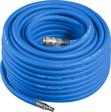 ЗУБР  20 м, 10 х 15 мм, 20 бар, воздушный шланг с фитингами рапид, Профессионал (6481-20) 6481-20