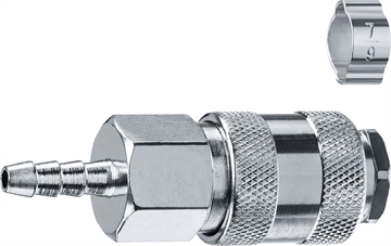 ЗУБР  штуцер ″елочка″, 6 мм - рапид муфта, переходник с обжимным хомутом, Профессионал (64917-06) 64917-06