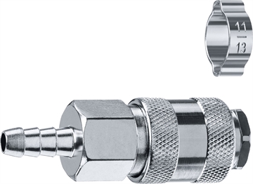 ЗУБР  штуцер ″елочка″, 8 мм - рапид муфта, переходник с обжимным хомутом, Профессионал (64917-08) 64917-08