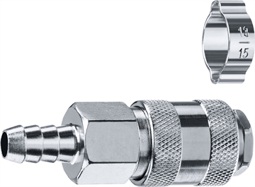 ЗУБР  штуцер ″елочка″, 10 мм - рапид муфта, переходник с обжимным хомутом, Профессионал (64917-10) 64917-10