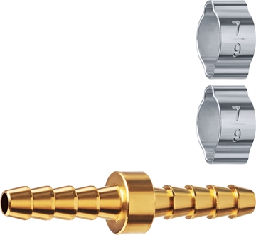 ЗУБР  ″елочка″-″елочка″,  6 мм с обжимными хомутами, штуцер соединительный, Профессионал (64925-06) 64925-06