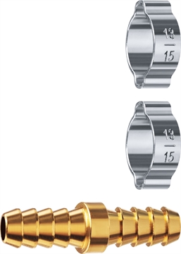 ЗУБР  ″елочка″-″елочка″, 10 мм с обжимными хомутами, штуцер соединительный, Профессионал (64925-10) 64925-10