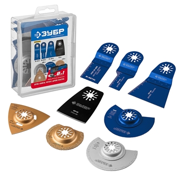 ЗУБР  НР-8 UniLock, OIS-хвост., 8 предм., набор насадок для реноватора, Профессионал (15575) 15575