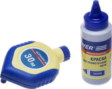 STAYER  30 м, 110 г, разметочный шнур-отвес с синей краской в двухкомпонентном корпусе, Professional (2-06383-H2) 2-06383-H2