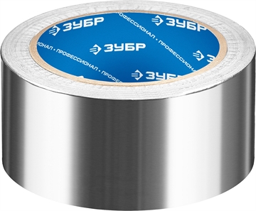 ЗУБР  50 мм, 25 м, 60 гр/м2, самоклеящаяся алюминиевая лента, Профессионал (12262-50-25) 12262-50-25