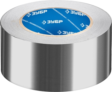 ЗУБР  50 мм, 50 м, 60 гр/м2, самоклеящаяся алюминиевая лента, Профессионал (12262-50-50) 12262-50-50