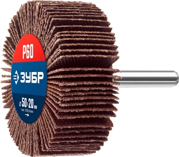 ЗУБР  d 50 x 20 мм, P60, на шпильке d 6 мм, круг шлифовальный лепестковый, Профессионал (36601-060) 36601-060_z01