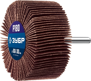 ЗУБР  d 60 x 30 мм, P180, на шпильке d 6 мм, круг шлифовальный лепестковый, Профессионал (36602-180) 36602-180_z01