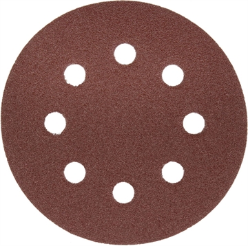 ЗУБР 8 отв., Р80, 125мм, 5 шт., круг шлифовальный универсальный, абразивная бумага на велкро основе 35562-125-080 35562-125-080