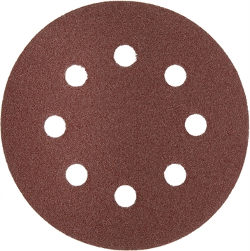 ЗУБР 8 отв., Р100, 125мм, 5 шт., круг шлифовальный универсальный, абразивная бумага на велкро основе 35562-125-100 35562-125-100