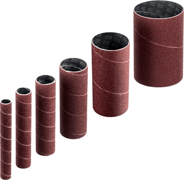ЗУБР  набор 6 шт: 13, 19, 26, 38, 51, 76 мм, высота 115 мм, Р80, втулки шлифовальные для станка СШО-500 МАСТЕР (35649-H6-80) 35649-H6-80