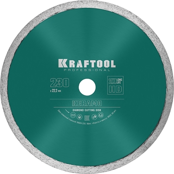 KRAFTOOL  Keramo, 230 мм, (22.2 мм, 10 х 2.8 мм), сегментированный алмазный диск (36684-230) 36684-230