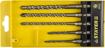 STAYER  5 шт: 5/6x110. 6/8/10х160 мм, набор SDS-plus буров, Professional (2930-H5) 2930-H5