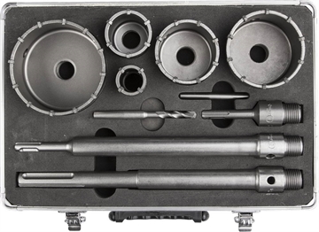 ЗУБР  d 33, 68 мм, Alu кейс, набор коронок по бетону с оснасткой, Профессионал (29185-H2-10) 29185-H10