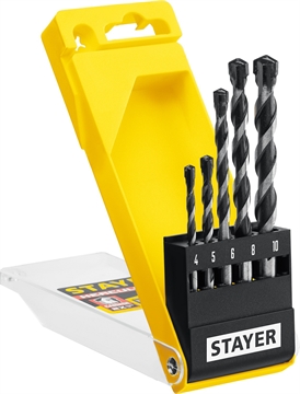 STAYER  Hercules, 5 шт: d 4-5-6-8-10 мм, набор сверл по бетону, Professional (2915-H5) 2915-H5_z01