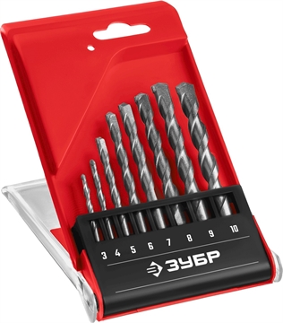 ЗУБР  8 шт: d 3-4-5-6-7-8-9-10 мм, набор сверл по бетону (2922-H8) 2922-H8_z02