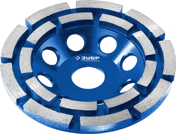 ЗУБР  d 115 мм, двухрядная алмазная шлифовальная чашка, Профессионал (33381-230) 33372-115