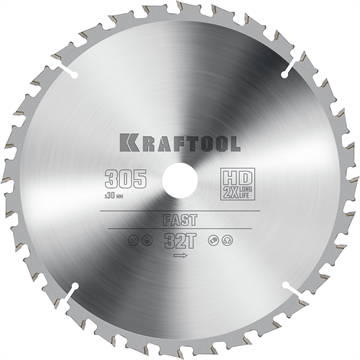 KRAFTOOL  Fast, 305 х 30 мм, 32Т, пильный диск по дереву (36950-305-30) 36950-305-30