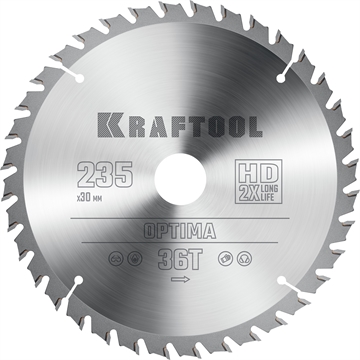 KRAFTOOL  Optima, 235 х 30 мм, 36Т, пильный диск по дереву (36951-235-30) 36951-235-30