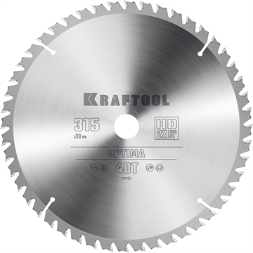 KRAFTOOL  Optima, 315 х 30 мм, 48Т, пильный диск по дереву (36951-315-30) 36951-315-30