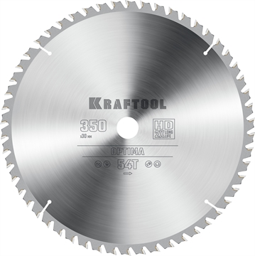 KRAFTOOL  Optima, 350 х 30 мм, 54Т, пильный диск по дереву (36951-350-30) 36951-350-30