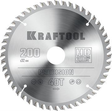 KRAFTOOL  Precision, 200 х 32 мм, 48Т, пильный диск по дереву (36952-200-32) 36952-200-32