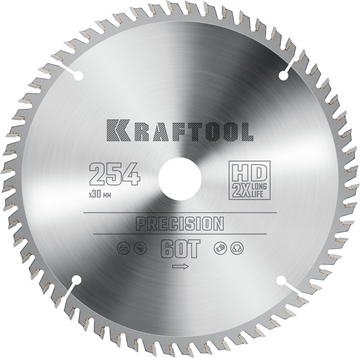 KRAFTOOL  Precision, 254 х 30 мм, 60Т, пильный диск по дереву (36952-254-30) 36952-254-30