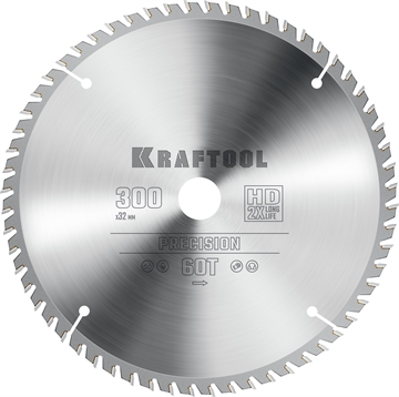KRAFTOOL  Precision, 300 х 32 мм, 60Т, пильный диск по дереву (36952-300-32) 36952-300-32
