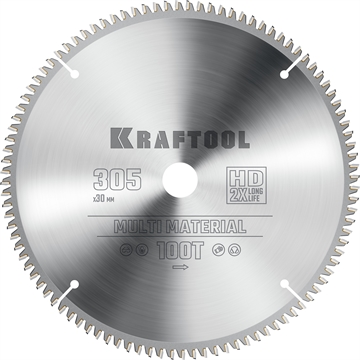 KRAFTOOL  Multi Material, 305 х 30 мм, 100Т, пильный диск по алюминию (36953-305-30) 36953-305-30