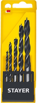 STAYER  M-type, 5 шт: 4-5-6-8-10 мм, набор сверл спиральных по дереву (2942-H5) 2942-H5_z02
