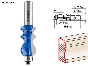 ЗУБР  22.2 x 41 мм, хвостовик 12 мм, фреза кромочная фигурная №2, Профессионал (28713-22.2) 28713-22.2