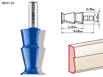 ЗУБР  32 x 57 мм, фреза кромочная калевочная №10, Профессионал (28721-32) 28721-32