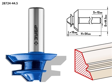 ЗУБР  44.5 x 21 мм, фреза кромочная для углового сращивания, Профессионал (28724-44.5) 28724-44.5