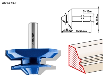 ЗУБР  69.9 x 30 мм, фреза кромочная для углового сращивания, Профессионал (28724-69.9) 28724-69.9
