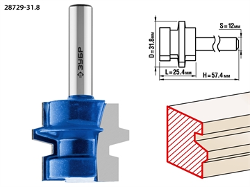 ЗУБР  31.8 x 26 мм, хвостовик 12 мм, фреза комбинированная универсальная, Профессионал (28729-31.8) 28729-31.8