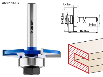 ЗУБР  50.8 x 5 мм, хвостовик 8 мм, фреза горизонтально-пазовая, Профессионал (28757-50.8-5) 28757-50.8-5