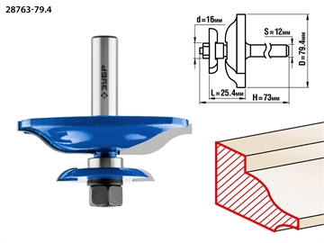 ЗУБР  79.4 x 25.4 мм, хвостовик 12 мм, фреза фигирейная двухсторонняя, Профессионал (28763-79.4) 28763-79.4