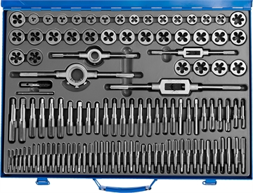 ЗУБР  110 предметов сталь Р6М5, набор метчиков и плашек, Профессионал (28110-H110) 28110-H110