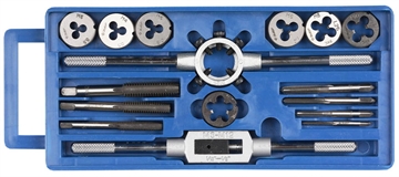 ЗУБР  16 предм., сталь 9ХС, набор метчиков и плашек в пластиковом боксе (28122-H16) 28122-H16