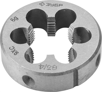 ЗУБР  G 1/2″, сталь 9ХС, плашка круглая ручная (4-28032-1/2) 4-28032-1/2