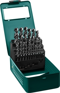 KRAFTOOL  HSS-G, 25 шт, (1-13 мм), сталь P6M5, набор сверл по металлу (29651-H25) 29651-H25