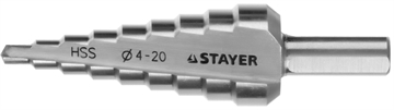 STAYER  4-20 мм, 9 ступеней, сталь HSS, ступенчатое сверло (29660-4-20-9) 29660-4-20-9