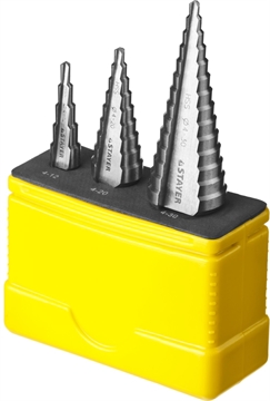 STAYER  3 шт, 4-30 мм, сталь HSS, набор сверл ступенчатых (29660-4-30-H3) 29660-4-30-H3